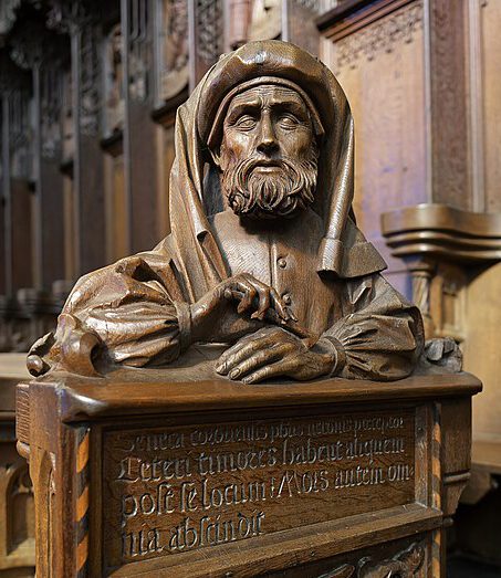 Seneca-Büste im Chorgestühl des Ulmer Münsters